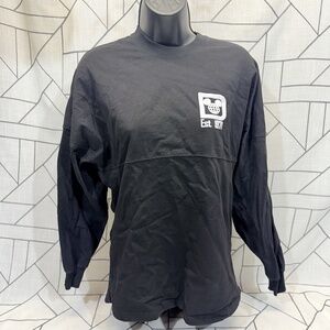 Walt Disney World Spirit Jersey Adult XS Black Long Sleeve Crew Mickey Mouse
